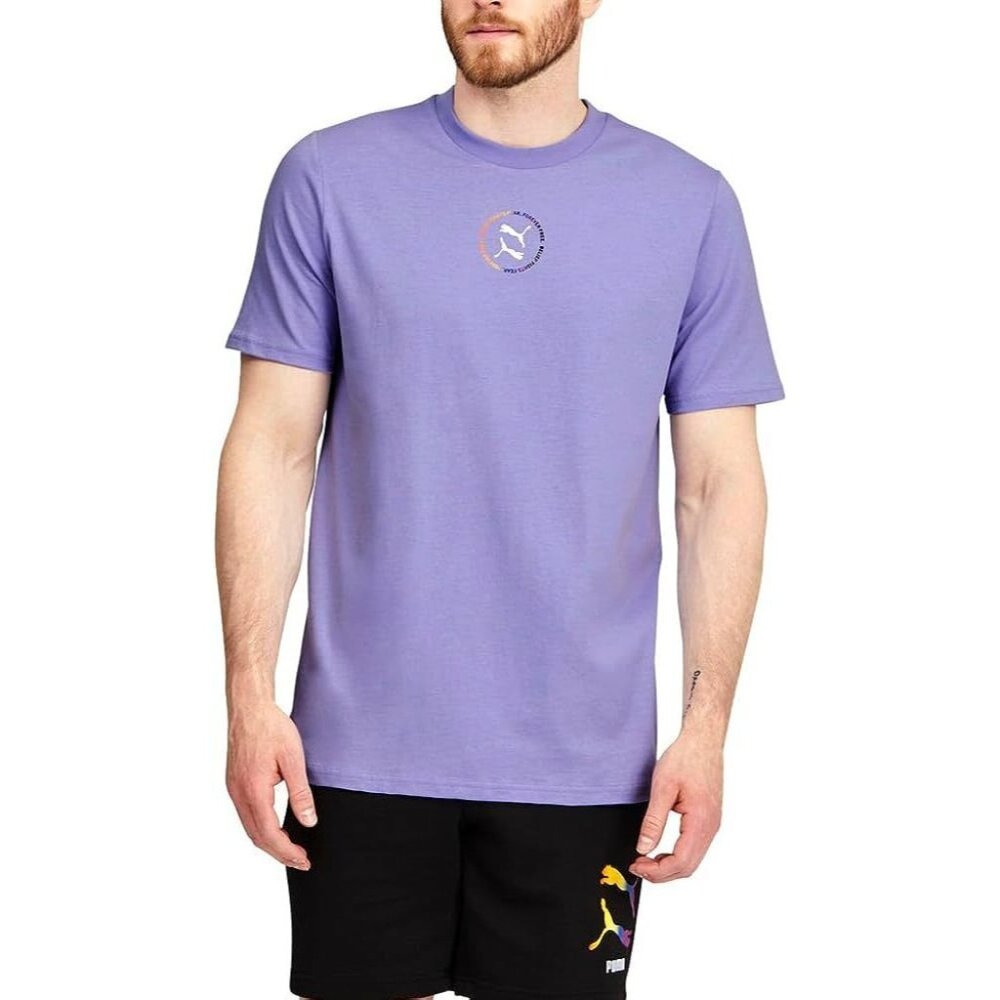 PUMA Men's Pride Tee T Shirt Top , Sweet Lavender, M, Medium - Picture 4 of 7